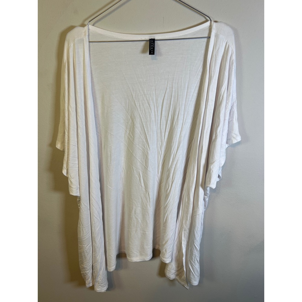 Made by Johnnys Womens Cardigan Modal Spandex Draped White OS